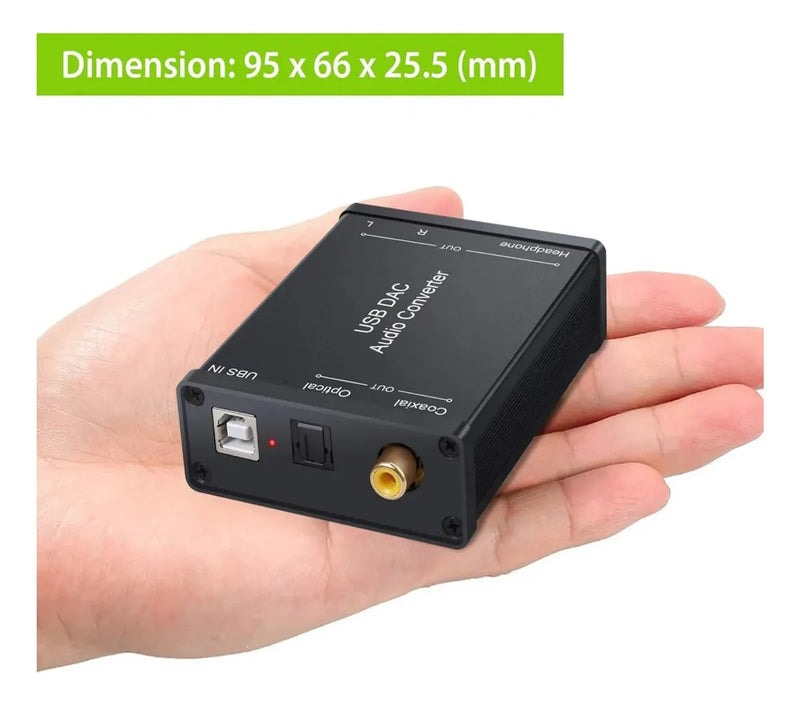 Tarjeta De Audio Sonido Usb Dac A Optico Coaxial Rca Jk3.5mm