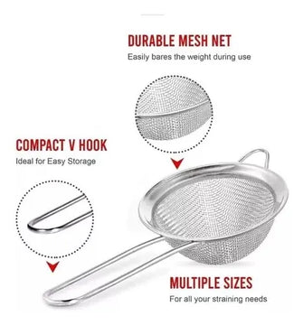 Juego De Coladores Metálicos X3pcs De Cocina Tamizador Acero