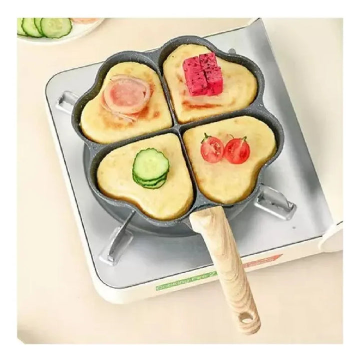 Sarten Corazon Multiuso Antiadherente 4 Puestos Negro