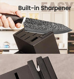 Juego De Cuchillos De Cocina 15 Piezas Acero Inoxidable Plateado