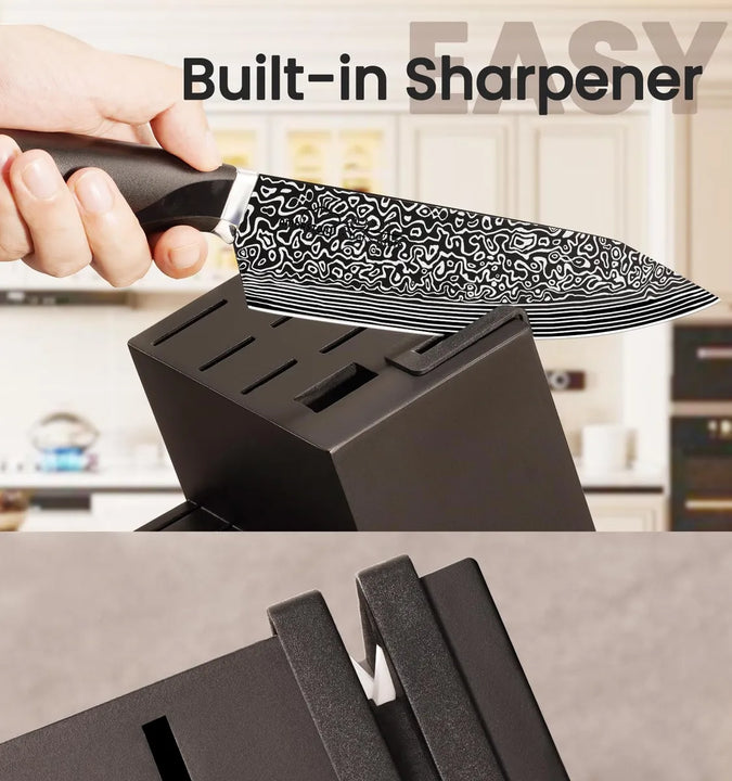 Juego De Cuchillos De Cocina 15 Piezas Acero Inoxidable Plateado