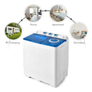 Lavadora Compacta Costway 26lbs Doble Tina, Eficiencia Y