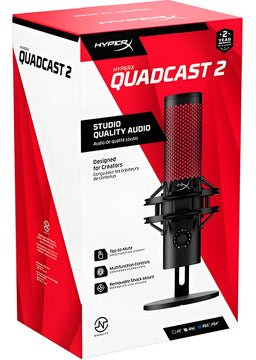 Micrófono Usb Hyperx Quadcast 2 Para Juegos, Streaming