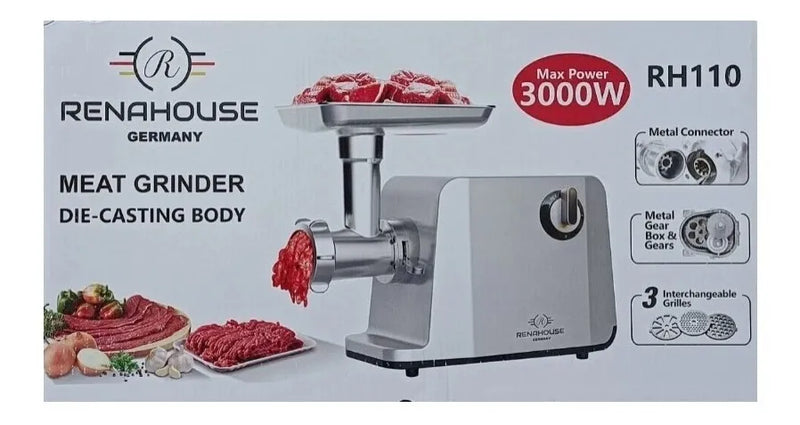 Molino Eléctrico Picador De Carne Procesador Renahouse Plateado