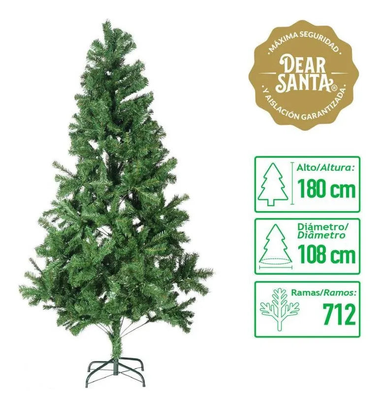 Arbolito De Navideño 712 Ramas 180cm Pvc Decoración Navidad Verde