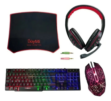 Combo Gamer 4-en-1 Aoas : Teclado, Mouse, Pad, Diadema