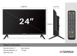 Sansui Es24z1, Televisor Led Hd De 24 Pulgadas (720p) Con Hd