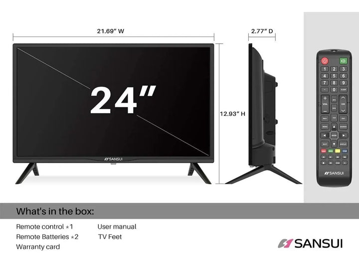 Sansui Es24z1, Televisor Led Hd De 24 Pulgadas (720p) Con Hd