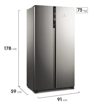 Nevecon Electrolux 442 Lt Side By Side Inverter Ersa44v3hvg Silver