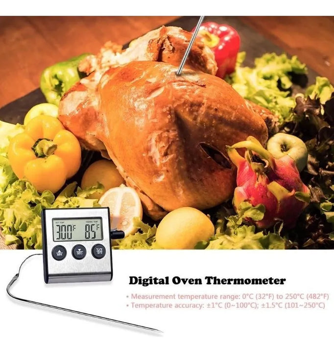 Termometro Digital Horno Cocina Acero Inoxidable Sonda