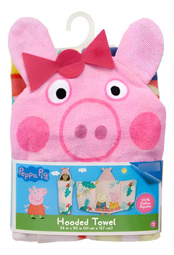 Toalla Con Capucha Pepa Pig Niños Baño Playa Piscina Rosa