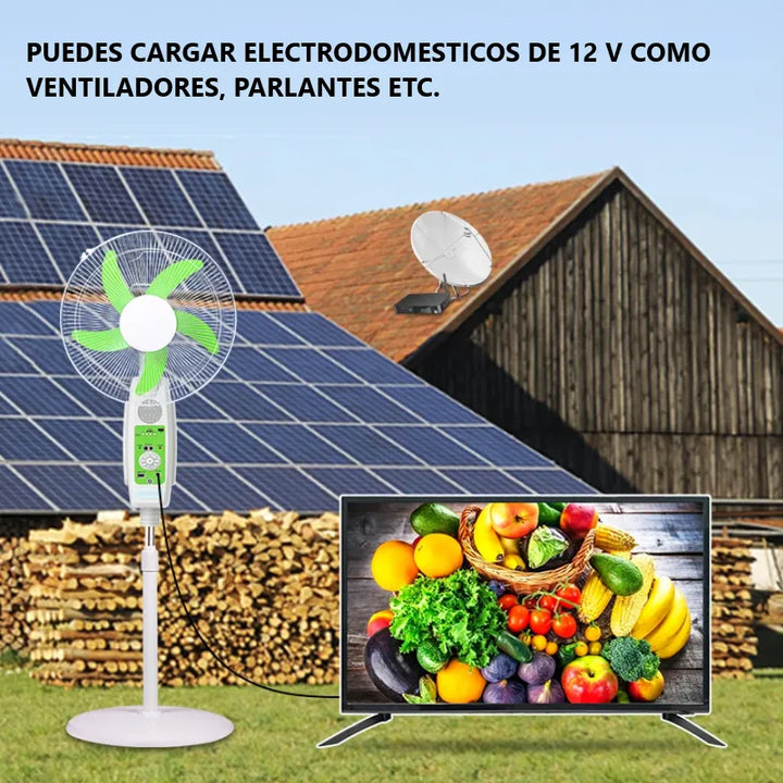 Televisor Solar 32 Pulg Batería 60000mah Panel Bombillos Con
