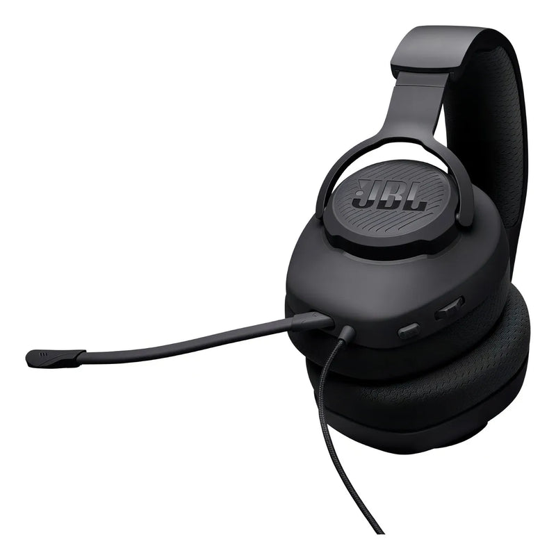 Auriculares Jbl Quantum 100m2 para jugadores con cable y micrófono, color negro