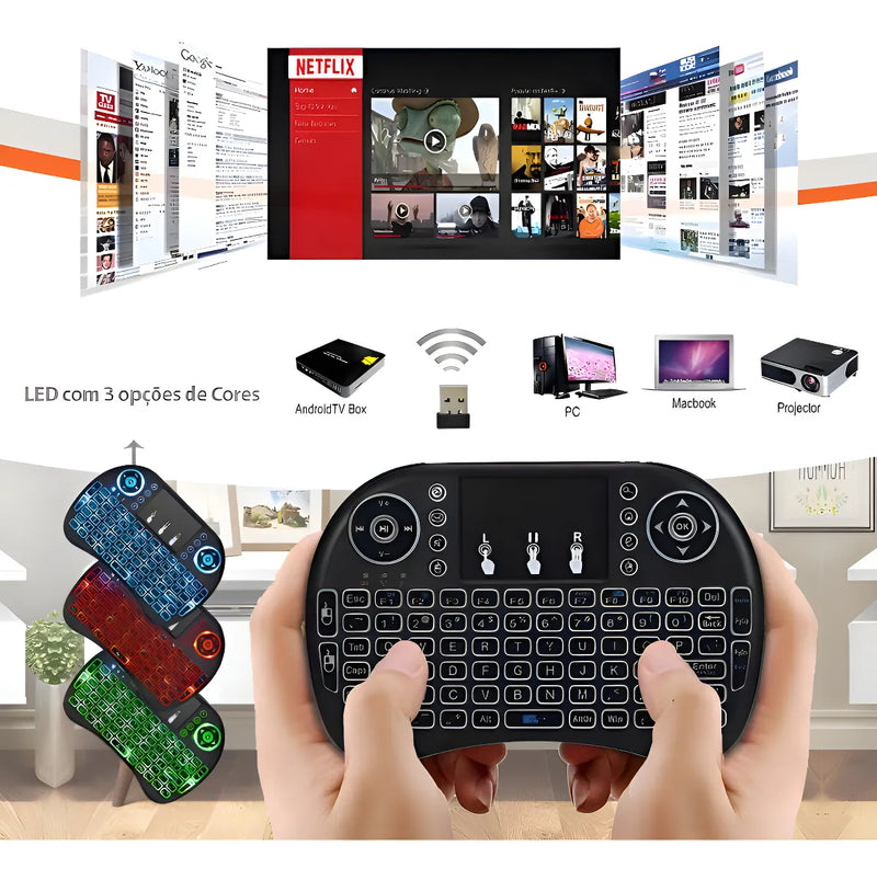 Mini teclado de control Wifi con panel táctil LED