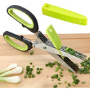 Tijeras de cocina con 5 cuchillas para cortar ensaladas, hierbas y condimentos