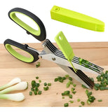 Tijeras de cocina con 5 cuchillas para cortar ensaladas, hierbas y condimentos