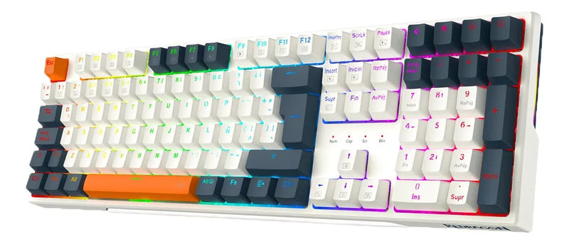 Teclado Gamer Redragon Trundle K668wbo Rgb Spanish Teclado Blanco Idioma Español