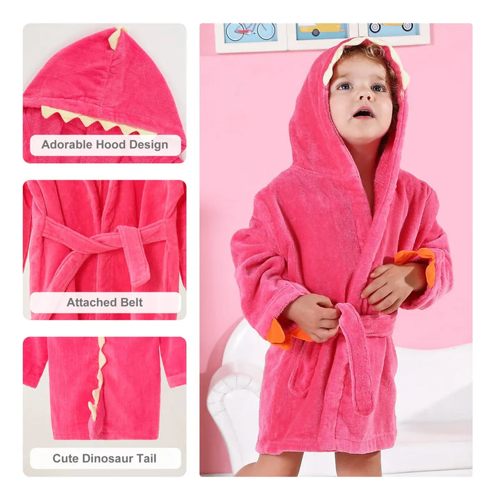 Michley Bata De Bano Con Capucha Para Ninas, Ninos, Toalla D