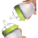 Comotomo biberón de silicona 150ml anticólico color verde 2 unidades