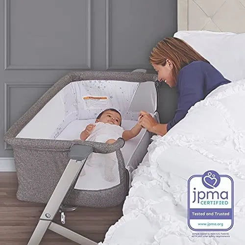 Cuna Colecho Y Moisés Portátil, Gris, Ajustable, Plegable.