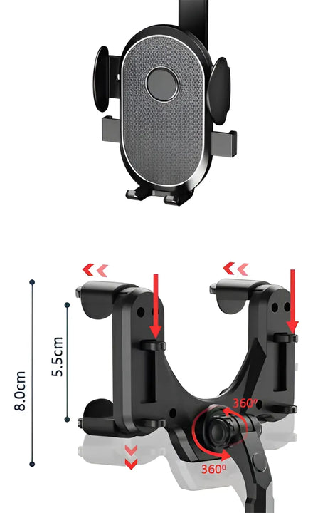 Soporte Celular Espejo Retrovisor Carro 360 Rotación Holder