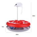 Plato Interactivo Con Señuelo Para Gato Gris Rojo