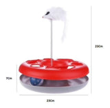 Plato Interactivo Con Señuelo Para Gato Gris Rojo