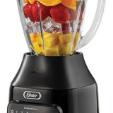 Oster® Licuadora, con Vaso de Vidrio Refractario Boroclass® y 6 Velocidades más Pulso, Ideal para Recetas Frias y Calientes, Negro, BLSTPEGBPB
