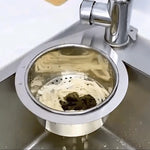 Colador Drenaje Metalico Acero Inoxidable Residuo Alimento Plateado