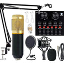 Microfono Condensador Profesional Bm-800 + Tarjeta De Sonido Negro/dorado