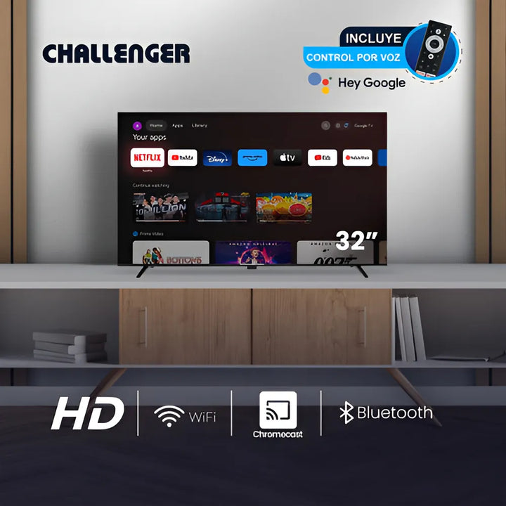 Televisor 32 Pulgadas Smart Google Tv Tg81 Challenger
