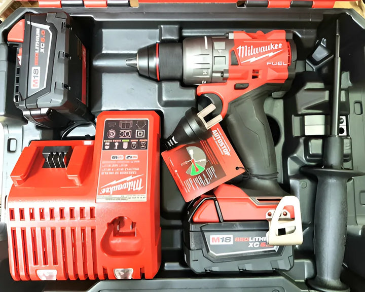 Taladro Percut Atornill M18 Fuel Maletin Milwaukee 2904-259a Color Rojo