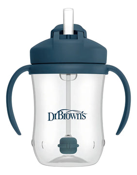 Vaso Entrenador Con Pitillo Dr. Browns 9 Oz Color Azul Azul