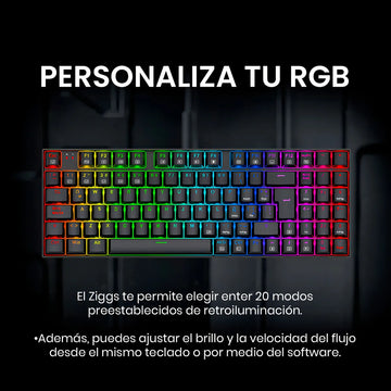 Teclado Gamer Redragon Ziggs K669-rgb Alámbrico, Español, Negro, Red Switch