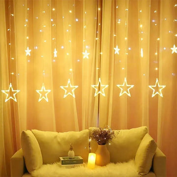 Instalación Navideña Cortina Decoración Luces Led Estrellas