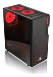 Chasis Iceberg Glacius V2 Vidrio Templado Color+ 1 Fan Rojo Negro