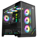 Gabinete Gamer Iceberg Crystal Wave L 7 Ventiladores Argb Color Negro