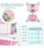 Cuna Mecedora 3 En 1 Para Bebé Rosa Con Música Y Almacenamie