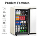 Refrigerador Mini De Bebidas Retro Con Puerta De Vidrio 3.2