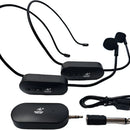 Microfono Doble Diadema Inalambricas 2.4g Receptor Plug Color Negro