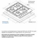 Estufa De Empotrar En Acero Inoxidable 4 Puestos De 58.5cm G