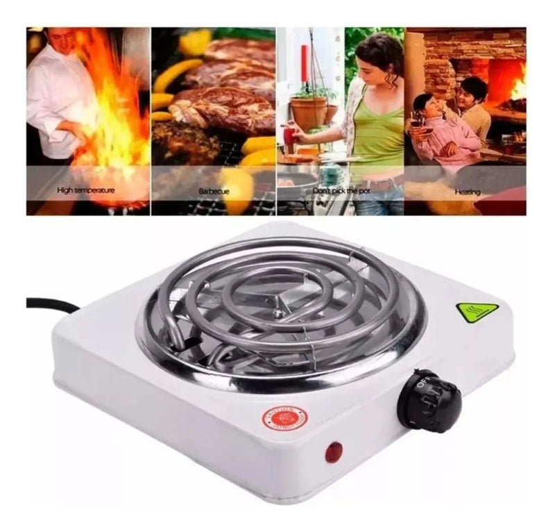 Cocina Electrica Hornilla Estufa Espiral 1 Puesto 1000 W Blanco