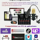 Micrófono Profesional Condensador+brazo+tarjeta Sonido V8 Dorado