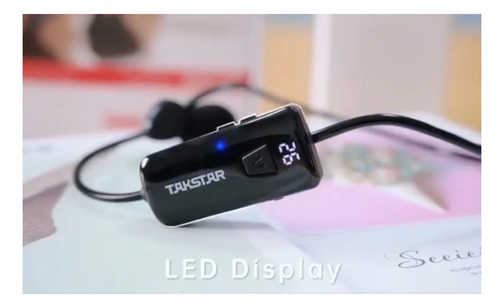 Micrófono Diadema Uhf Takstar Hm200w Largo Alcance Negro