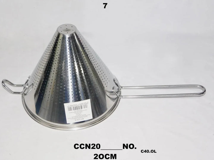 Colador Chino 12acero Inoxidable14cm Agujeros Metalico Hoyos Plateado