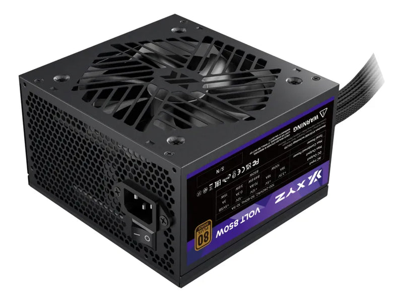 Fuente De Poder Certificada Xyz Volt 850w 80+ Bronce | Cables Reforzados | Low Noise | Proteccion Integrada | 80% De Eficiencia Energetica
