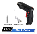 Destornillador Electrico Estuche 47 Accesorios Portatil Luz - Negro - 50-60 Hz