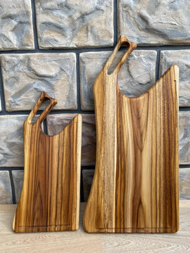 Tabla De Cortar En Madera Teca 100%natural Tabla Hacha Pequeña