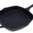 Sartén De Hierro Cuadrada Tipo Grill Con Mango 25x25cm Curado