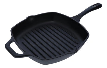 Sartén De Hierro Cuadrada Tipo Grill Con Mango 25x25cm Curado